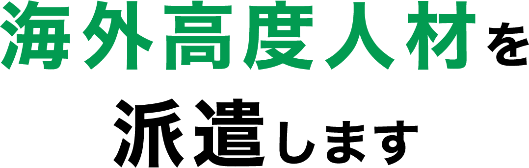 海外高度人材を派遣します